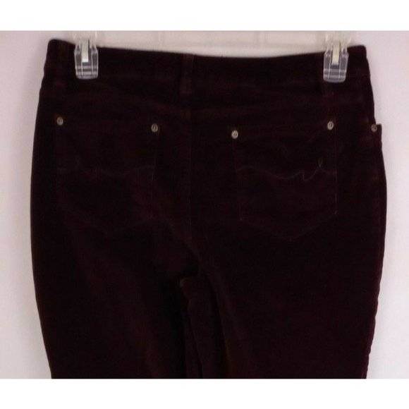St John's Bay Corduroy Burgandy Bootcut Pants Size 10 - Picture 1 of 9